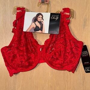 NWT Smart & Sexy Vibrant Red Lace Bra
